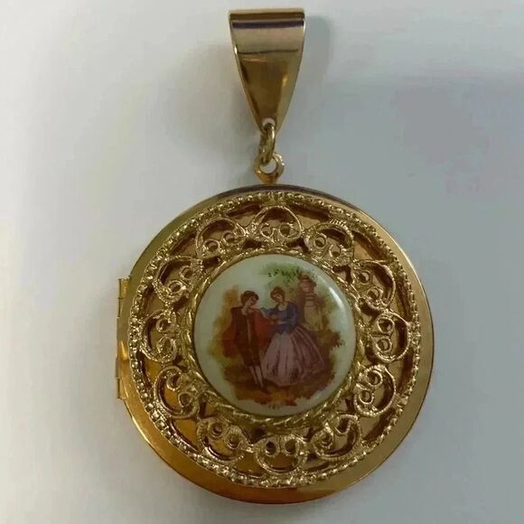 Replica Limoges Locket Pendant  - Picture 1 of 6